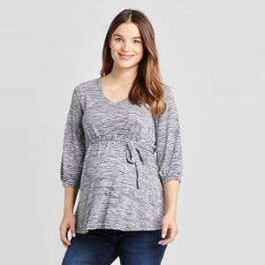 Isabel Maternity tie front striped top